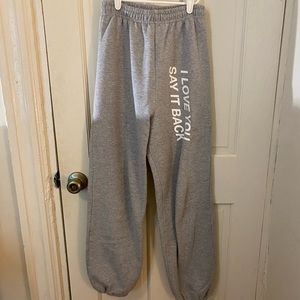 Lonely Ghost I love you say it back sweats gray size S